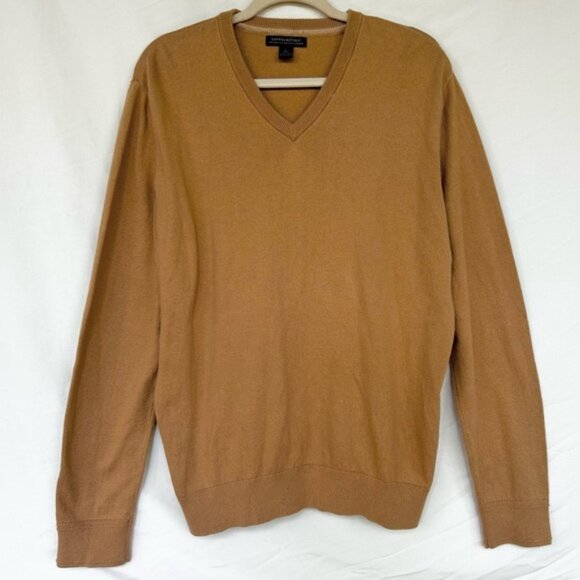 Banana Republic Other - Banana Republic Camel V-Neck Pima Cotton Cashmere Sweater Size Large